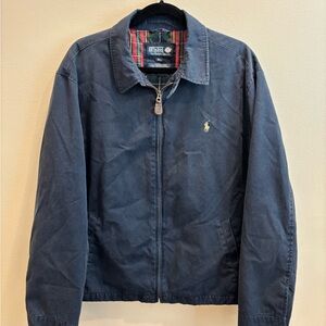 Vintage Polo Ralph Lauren Men's Navy Plaid Jacket